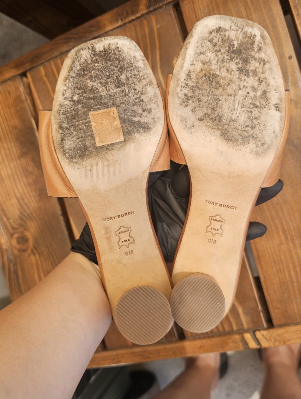 Tory Burch Ines Leather Slide Sandals Brown Women's Size 6M - Picture 6 of 6